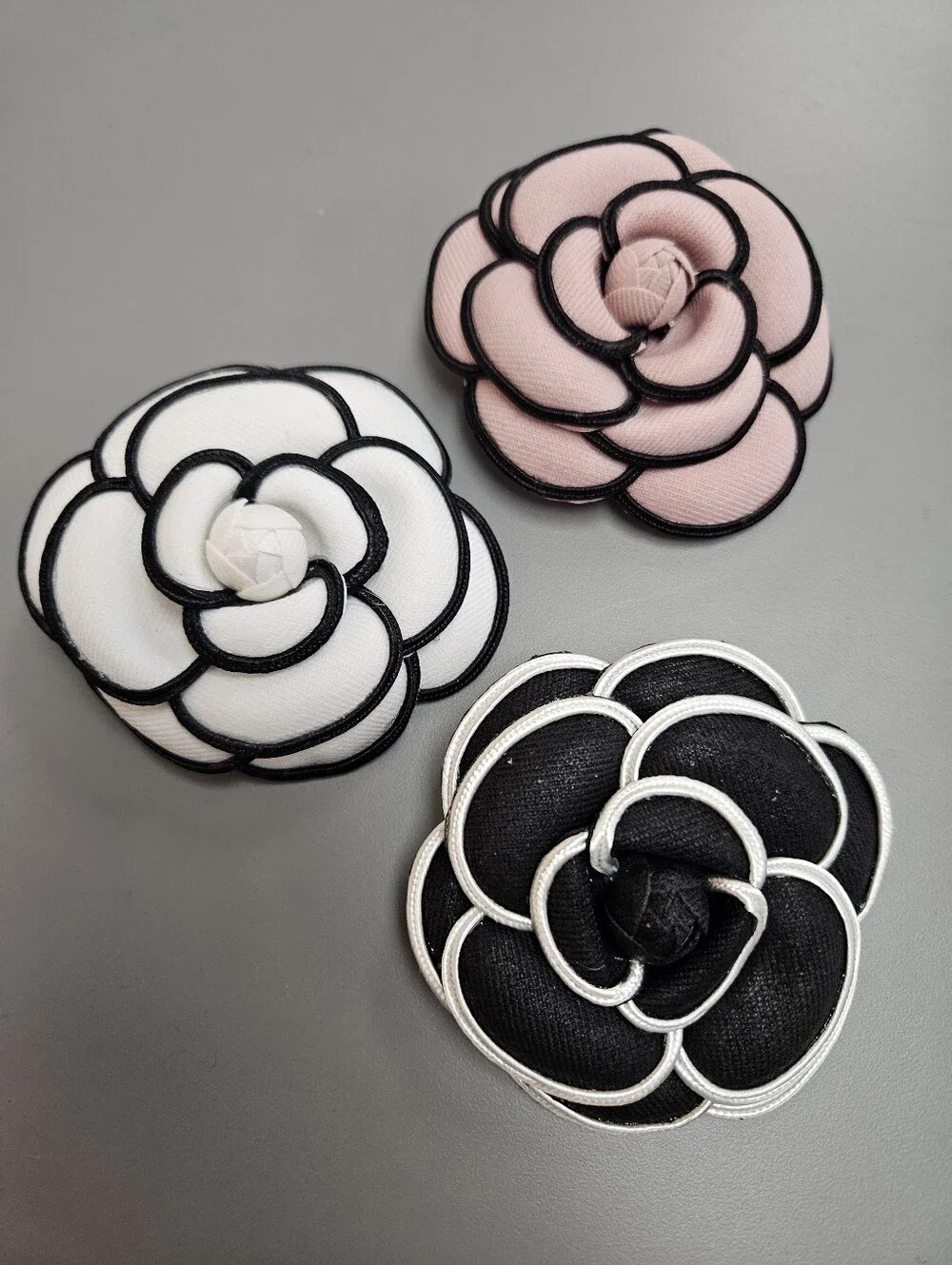 Camellia Style Fabric XL Flower Brooch Pin Choose Your Color NEW + Gift Box